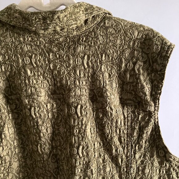 CJ Banks Vest size 3X Button Front Green Stretch Vest Boho Comfy. - Picture 10 of 13